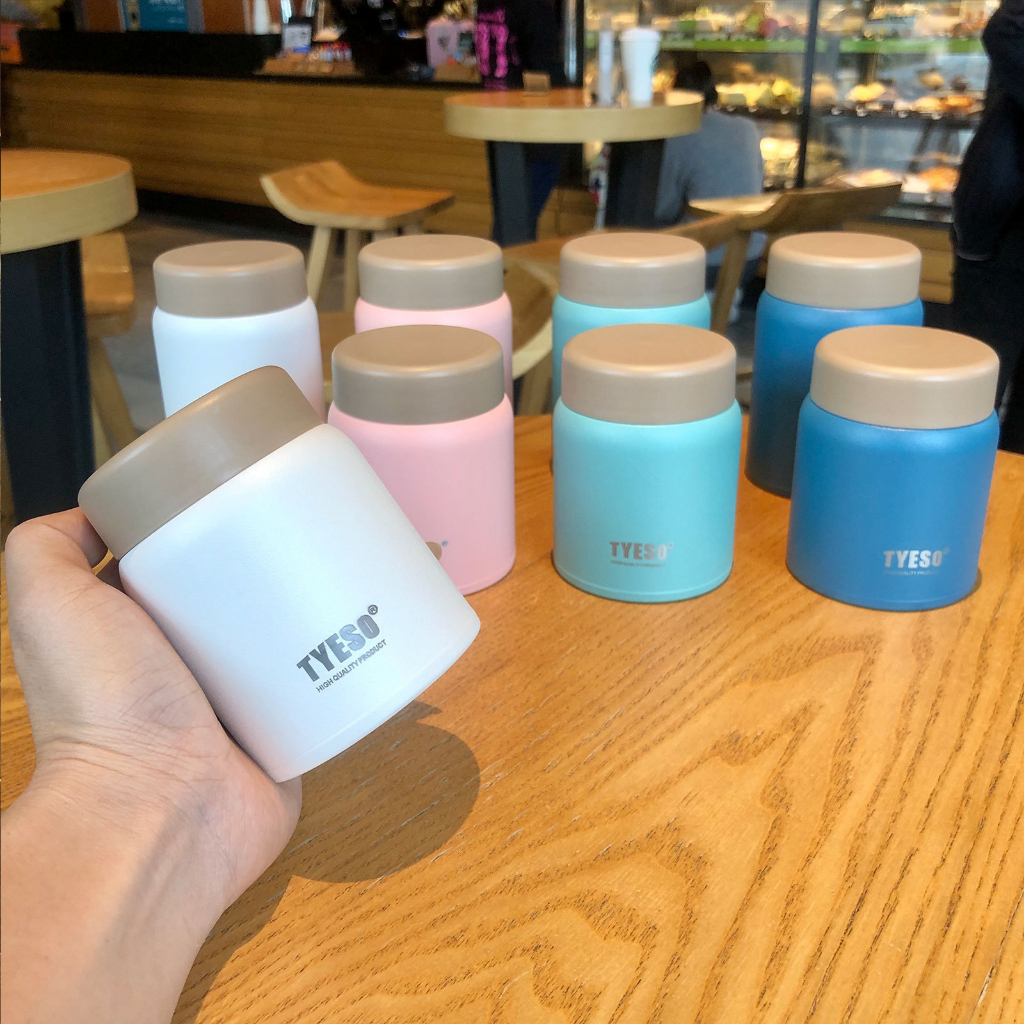 TYESO MINI 2ขนาด 220mlกับ280ml แก้วกระติกแบบพกพาขนาดเล็ก กระบอกน้ำขนาดเล็ก เก็บความร้อน เก็บความเย็น