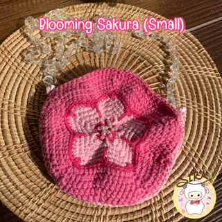 Blooming Sakura small bag (Sakura Collection) กระเป๋าถักโครเชต์ handmade ลายดอกซากุระ