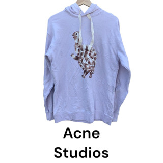 Acne Studios purple turtle hoodie  แบรนด์เนมดังยอดนิยมจากสวีเดน สภาพโดยรวมแล้วใหม่มาก สกรีนไม่แตก