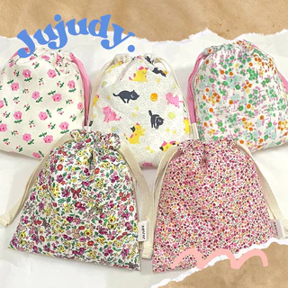 💓🧸พร้อมส่ง🧸💖กระเป๋าหูรูด ✨ถุงผ้าหูรูด มีซับใน ลายน่ารักๆ🫶🏻🐰✨🪴🩵Jujudy.shop