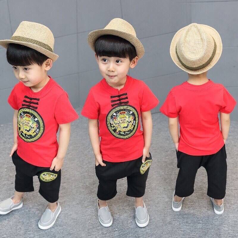 [พร้อมส่งจากไทย]  ชุดแดง เด็กชาย รับตรุษจีน เท่ห์บาดใจ