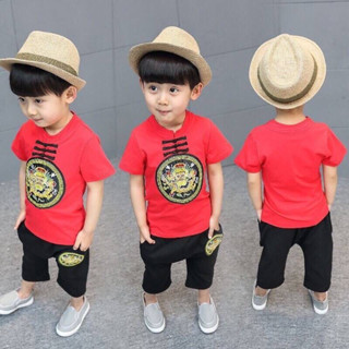 2N KIDS_พร้อมส่ง  ชุดแดง เด็กชาย รับตรุษจีน เท่ห์บาดใจ