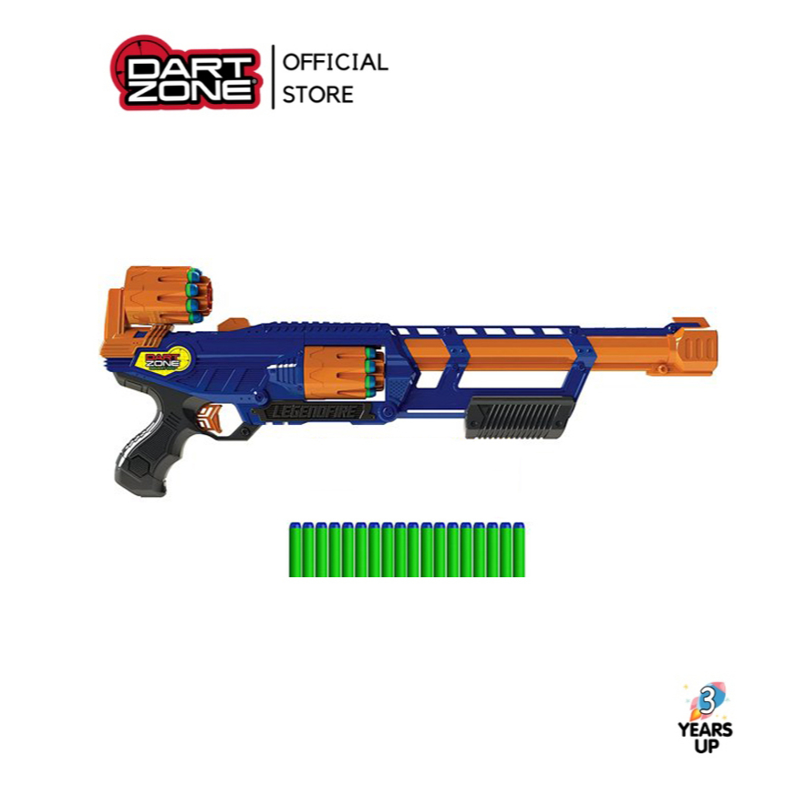DART ZONE® Legendfire Pump-Action Powershot Blaster ปืนของเล่น กระสุนโฟม ดาร์ทโซน (ลิขสิทธิ์แท้)