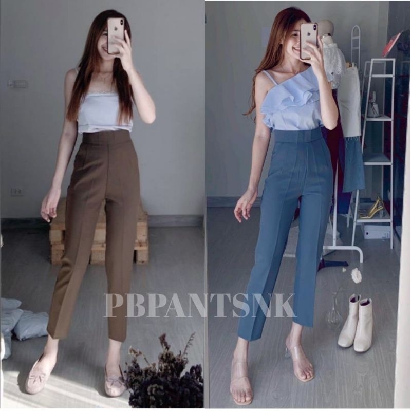 Pbpants ❤ กางเกงขากระบอก8ส่วน ผ้าดีมากแบบซิปหลัง