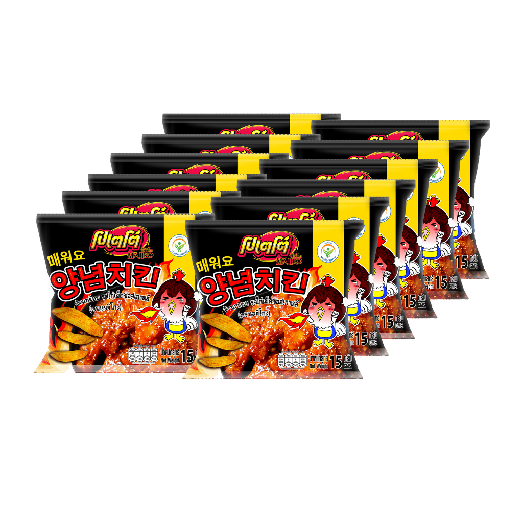 โปเตโต้ เมจิโกะ POTATO MAJIKO ข้าวเกรียบ รสไก่เผ็ดซอสเกาหลี (12ซอง x 15g)