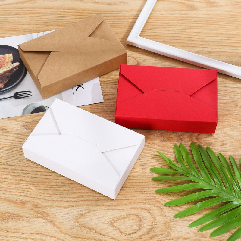 A015 พร้อมส่ง(แพค10กล่อง) กล่องพับสอด สไตล์กล่องจดหมาย เรียบหรูมากค่า