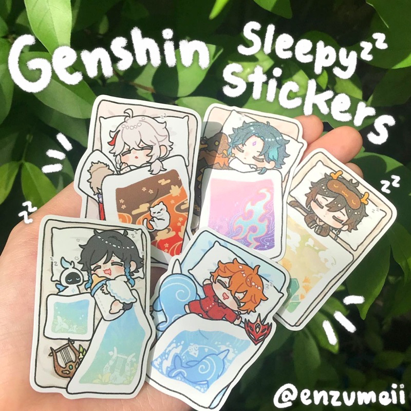 Enzumeii Genshin Impact : Sleepy babies stickers สติกเกอร์เซ็ทเด็กๆนอน