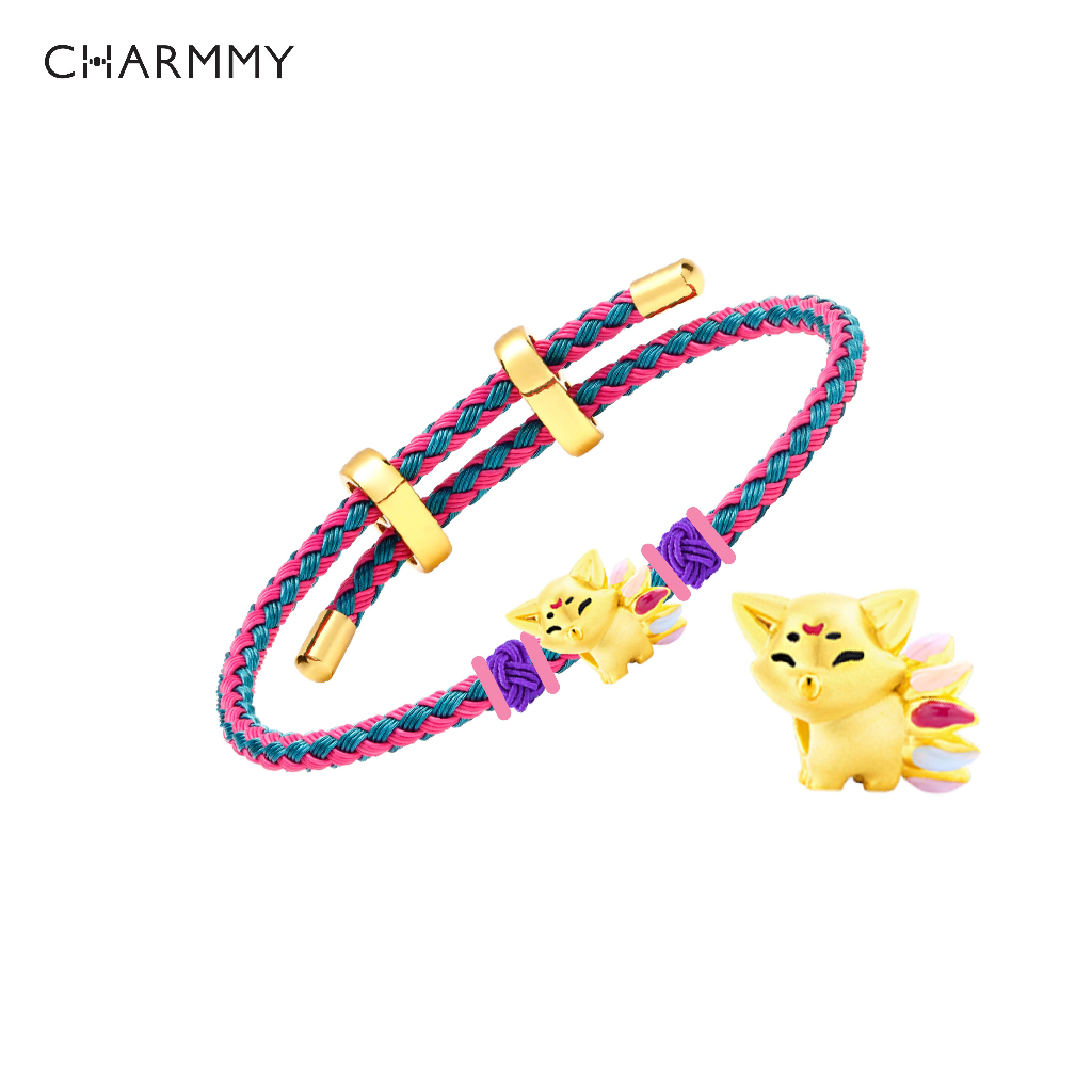 Charmmy The Nine-tailed Fox นางพญามหาเศรษฐี จิ้งจอกเก้าหาง ทองคำแท้ 99.9% กำไลข้อมือ มีใบรับประกัน