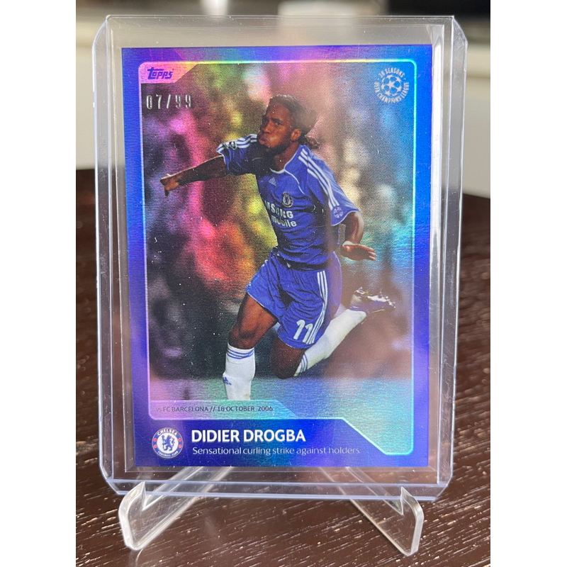 Carte Auto Topps Merlin 2023-24 Didier Drogba 35/99 — Galatasaray, Autographe Certifié