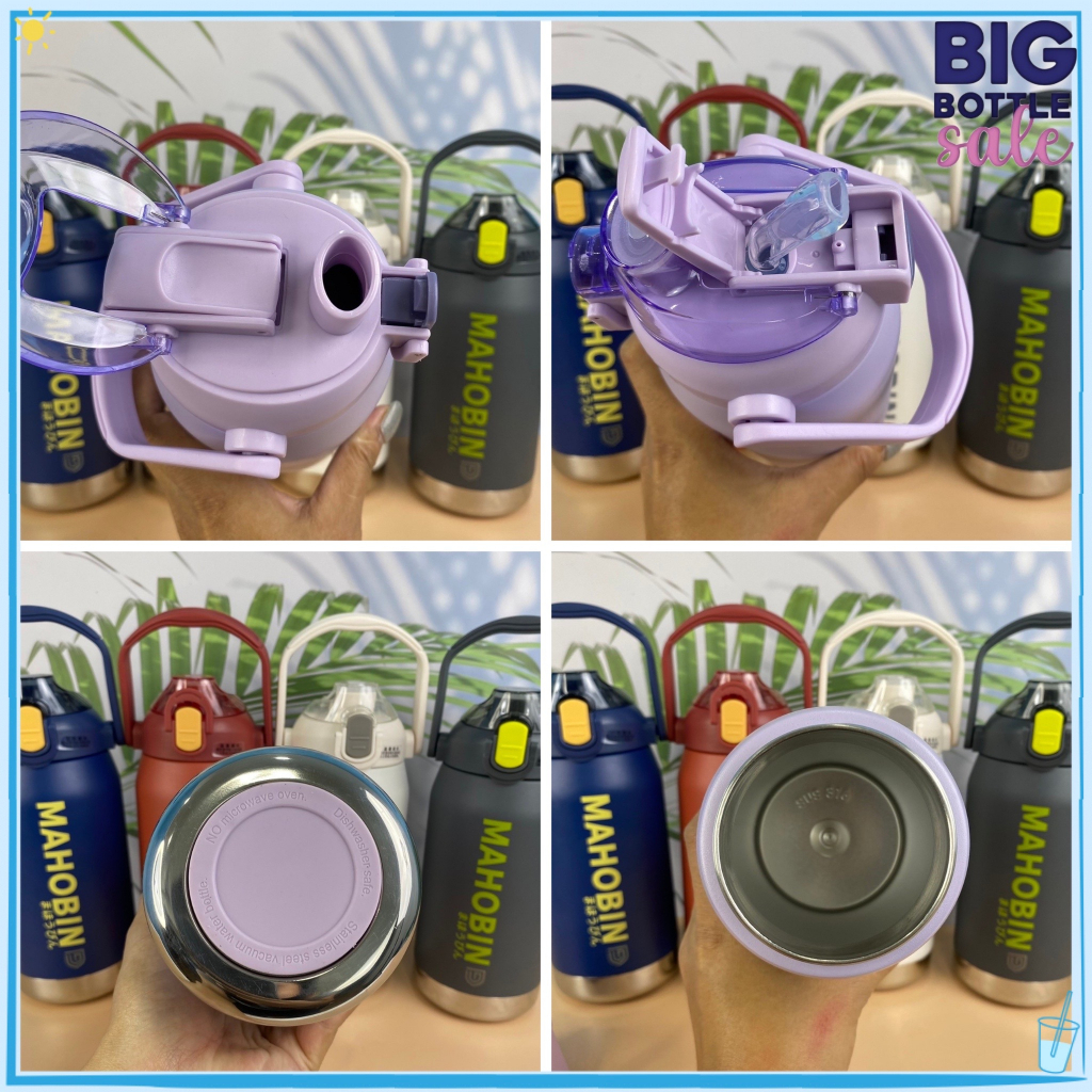 Mahobin แก้วเก็บความเย็น กระบอกน้ำ ขนาด1000 ML / 1200ML  สแตนเลส sus316  V4 รูปที่ 7