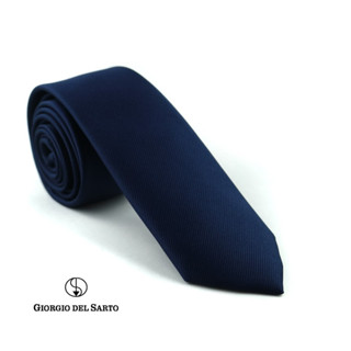 Giorgio Del Sarto Necktie 6 CM Navy Blue with Fabric Texture เนคไทสีน้ำเงินมีเท็กเจอร์