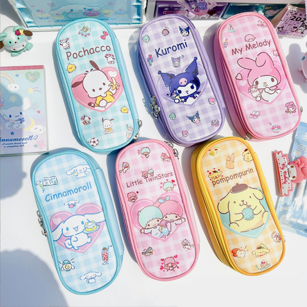 พร้อมส่ง กระเป๋าดินสอ PU มีซิป กล่องดินสอ ใส่เครื่องเขียน น่ารัก เด็กผู้หญิง Pencil Case | Bluerubystore