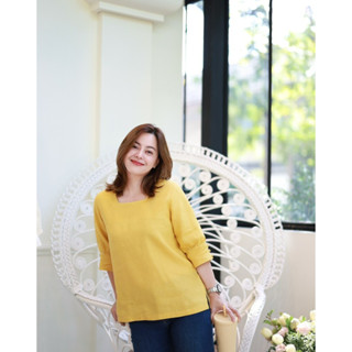 เสื้อลินิน รุ่นRichy #golden yellow
