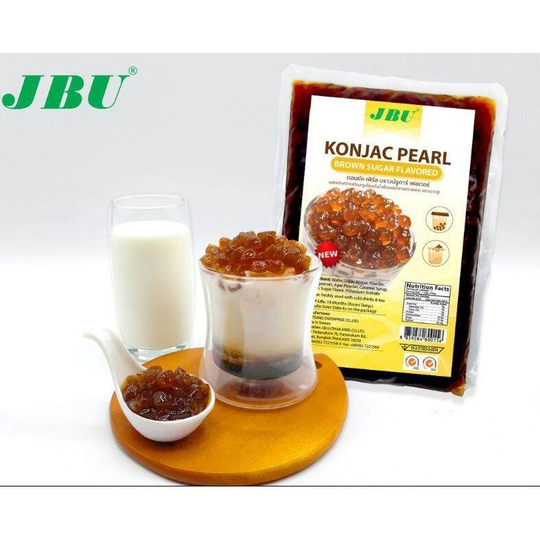 บุกไข่มุก บุกบราวน์ชูการ์ คอนยัคเพิร์ล Konjac Pearl Brown Sugar JBU แบบสำเร็จรูป ไม่ต้องต้ม ขนาด 100