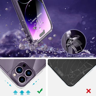 OO [หลังอะคริลิค] เคสใส สำหรับ iPhone case ไอโฟน TPU PC เคสกันกระแทก 17 Pro Max 16 15 plus 14 13 12 11 XS Max XR X 8 7