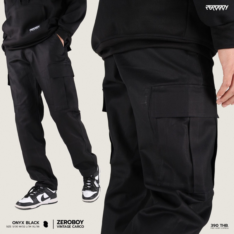 ZEROBOY -  VINTAGE CARGO PANTS กางเกงคาร์โก้ รุ่นสีพื้น