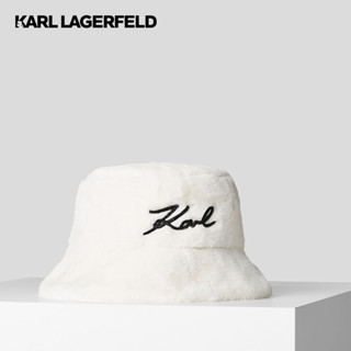 KARL LAGERFELD - K/SIGNATURE FAUX-FUR BUCKET HAT 230W3416 หมวก