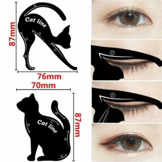 【รูปแมว】2ni1 อุปกรณ์ช่วยเขียน อายไลเนอร์&amp;อายแชโดว์ Cat Eyeliner Stencil Eyeshadow Applicators