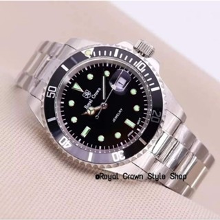 Royal Crown นาฬิกาข้อมือผู้ชาย Submariner สีดำ รับประกัน1ปี ของแท้💯%