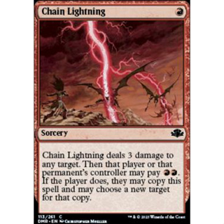 Chain Lightning การ์ด Magic The Gathering ของแท้ จากชุด Dominaria Remastered