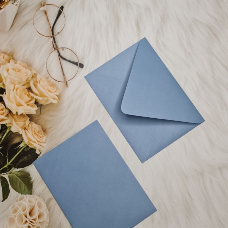 ซองยุโรปสีฟ้าครามงานแต่ง เกรดเอ ใส่การ์ด 5×7 นิ้วได้พอดี (50ใบต่อแพ็ค) - รูปที่ 2