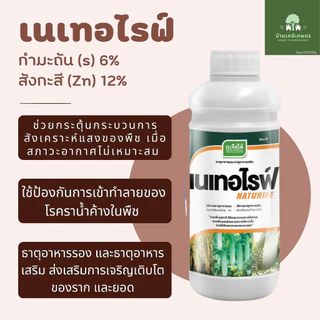 เนเทอไรฟ์ (เจียไต๋) ซิงค์(สังกะสี)+ กำมะถัน ธาตุอาหารรอง อาหารเสริม ขนาด 1ลิตร