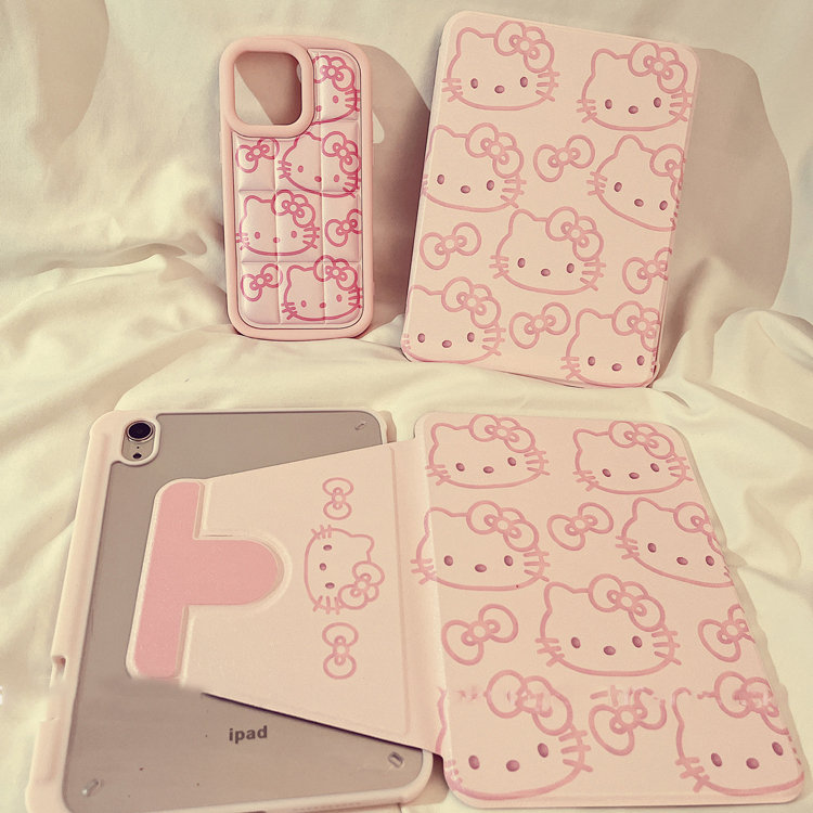 พร้อมส่ง เคสiPadหมุน 360° แผ่นหลังอะครีลิ Hello Kitty Air6 Gen10 Gen9 gen10 mini7เคสไอแพด