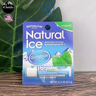 [Mentholatum] Natural Ice Medicated Lip Balm SPF 15 Original 4.2 g ลิปบาร์มบำรุงริมฝีปาก ลิปบาล์มกันแดด