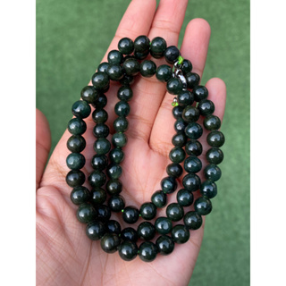 สร้อยคอหยก (Jadeite Necklace) ดิบ ไม่ผ่านการปรับปรุง (Type A) พม่า (Myanmar) หยก พม่า แท้ Jade