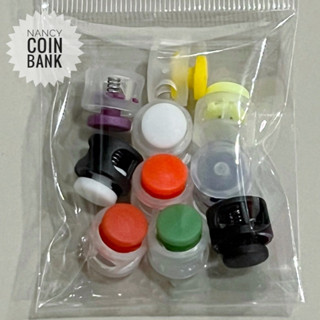 สต็อปเปอร์ทูโทน10ชิ้น รู3mm. สุ่มคละสีอาจไม่เหมือนภาพ พลาสติกเกรดดีแข็งแรง