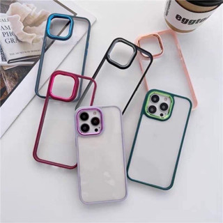 เคสหลังใสขอบสีงานดีSamsungA13 A23 A53 vivo y15s V23 y20