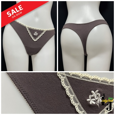 G23-028(B7-G466-628)กางเกงในจีสตริงสีน้ำตาล ไซส์M/L(36/38)เอว 25 ยืดได้ 38 นิ้ว,ผ้าคอตตอนนุ่มๆ ยืดได