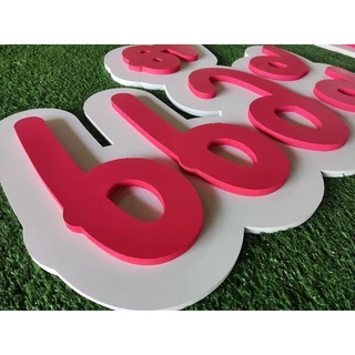 อักษรพลาสวู๊ด 2 ชั้น 10-20 cm(#set1) หนารวม 20 mm ดูมีมิติมากขึ้น พลาสวูด พลาสวู๊ด ป้ายร้าน ป้ายคาเฟ