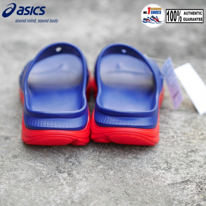 [ALL NEW] Hoka รุ่น ORA recovery slide 3 BLK รองเท้าแตะเพื่อสุขภาพ สีฟ้าพื้นเเดง ของเเท้ 100%