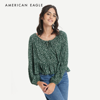 American Eagle Long-Sleeve Embroidered Blouse เสื้อเบลาซ์ ผู้หญิง แขนยาว  (NWSB 035-4998-300)