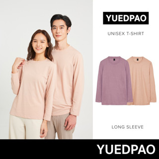 Yuedpao ยอดขาย No.1 เสื้อยืดแขนยาว ไม่ย้วย ไม่หด ไม่ต้องรีด ผ้านุ่มใส่สบายมาก เสื้อยืดสีพื้น เสื้อแขนยาว Set berry milk