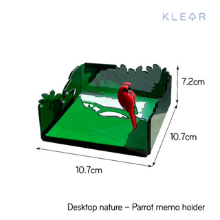 KlearObject Desktop Nature Memoholder Parrot ที่ใส่กระดาษโน๊ต อะคริลิค ที่เก็บกระดาษโน๊ต ที่เก็บนามบัตร ถาดเก็บอะคริลิค