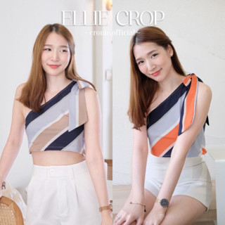 ♡ Cronie l Ellie crop เสื้อครอป ไหล่เฉียง เปิดไหล่ ผูกโบว์