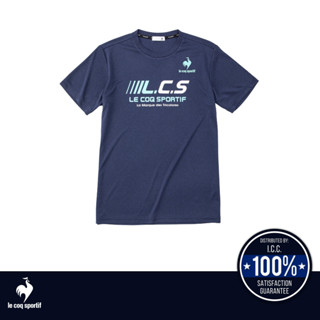 le coq sportif เสื้อเทรนนิ่ง ออกกำลังกาย ผู้ชาย ลายโลโก้ สีกรม (เสื้อเทนนิส, tennis, เทนนิส, T-shirt, เสื้อยืด