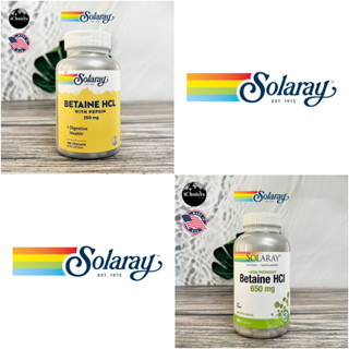 [Solaray] High Potency Betaine HCL with Pepsin ไฮโดรคลอไรด์ เบทาอีน และเปปซิน ย่อยโปรตีน