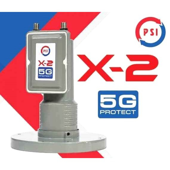 หัวรับสัญญาณจานดาวเทียม PSI LNB X-2 / 5G Protect (ป้องกันคลื่น 5G) ระบบ C-BAND แบบ 2 ขั้ว ป้องกันการรบกวนของสัญญาณ 5Gได้