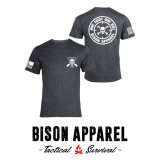 Bison Apparel เสื้อยืดลาย One Shot , One Kill