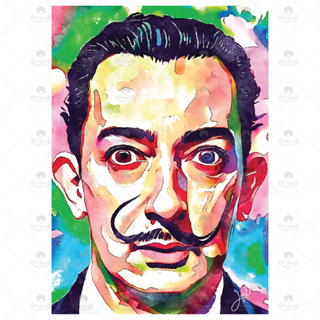 ภาพวาด ไอดอล ID W004 Salvador Dali ภาพวาดสีน้ำ จากiPad โปรแกรม PROCREATE งานปริ้นท์เลเซอร์