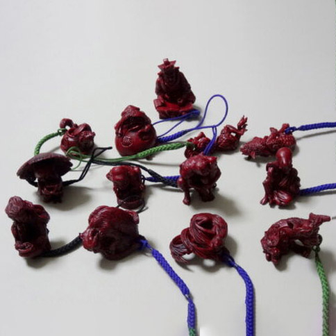 Kaiyodo : Yokai Netsuke "Yang" (Red wood ver.) - Mascot Charm Strap Figure - Full set of 13 งานแท้ แ