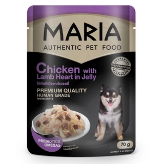 Maria Dog มาเรีย อาหารสุนัขแบบเปียกพรีเมี่ยม ขนาด 70 กรัม (ไม่เค็ม)