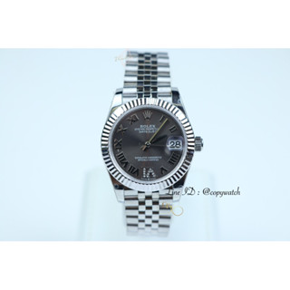 Rolex Datejust 31 mm. Dark grey roman automatic swiss movement