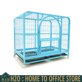 [พร้อมส่ง] Steel Pet Cage กรงสุนัขเหล็กเคลือบสีกันสนิม ถาดสีดำ 73x111x96cm (มี 3 สี : สีขาว/สีฟ้า/สีชมพู)