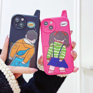 💜ส่งของขวัญ💜เคสไอโฟน 14 Pro Max 13 12 11 เคส for เคสไอโฟน11 น่ารัก กระจกเงา โทรศัพท์ปุ่มกด พกง่ายๆ การป้องกันการตก Case