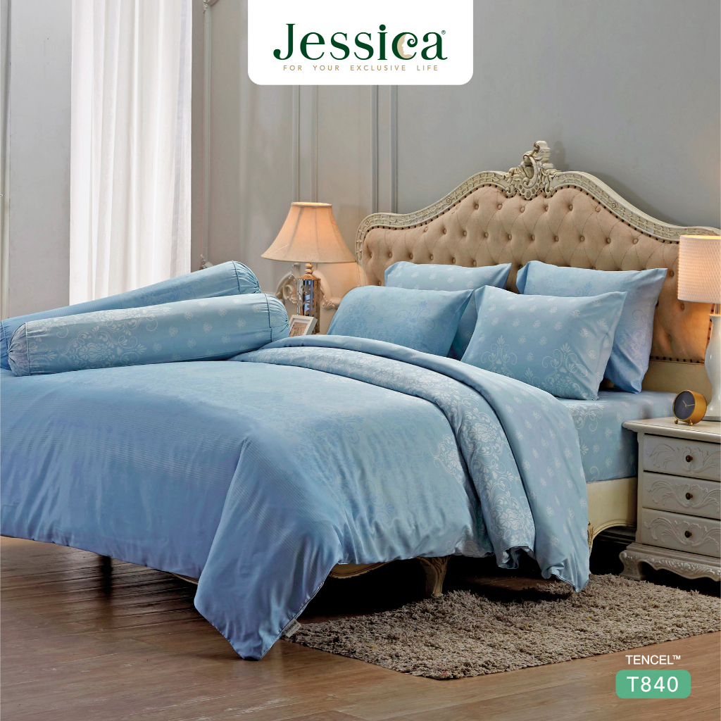 Jessica Tencel T844 ชุดเครื่องนอน ผ้าปูที่นอน ผ้าห่มนวม เจสสิก้า พิมพ์ลวดลายโดดเด่น ให้สัมผัสที่นุ่มลื่นดุจแพรไหม