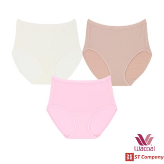 กางเกงใน Wacoal Panty ทรงเต็มตัว ขอบเรียบ (3 ชิ้น ชมพู-เนื้อ-ครีม WU4M30 วาโก้ กางเกงในวาโก้ เต็มตัว กางเกงในผู้หญิง